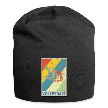 Retro Vintage Style Beach Volleyball Player - Jersey Beanie - black - Front