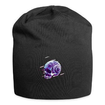 Crâne Cor 80 Rétro Violet - Bonnet en jersey - noir - Devant