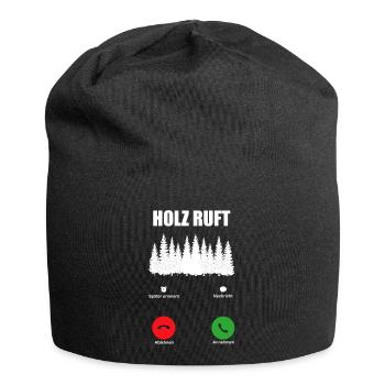 HOLZ SÄGE KETTENSÄGE GESCHENK WALD FÖRSTER BERUF - Jersey-Beanie - Schwarz - Vorne