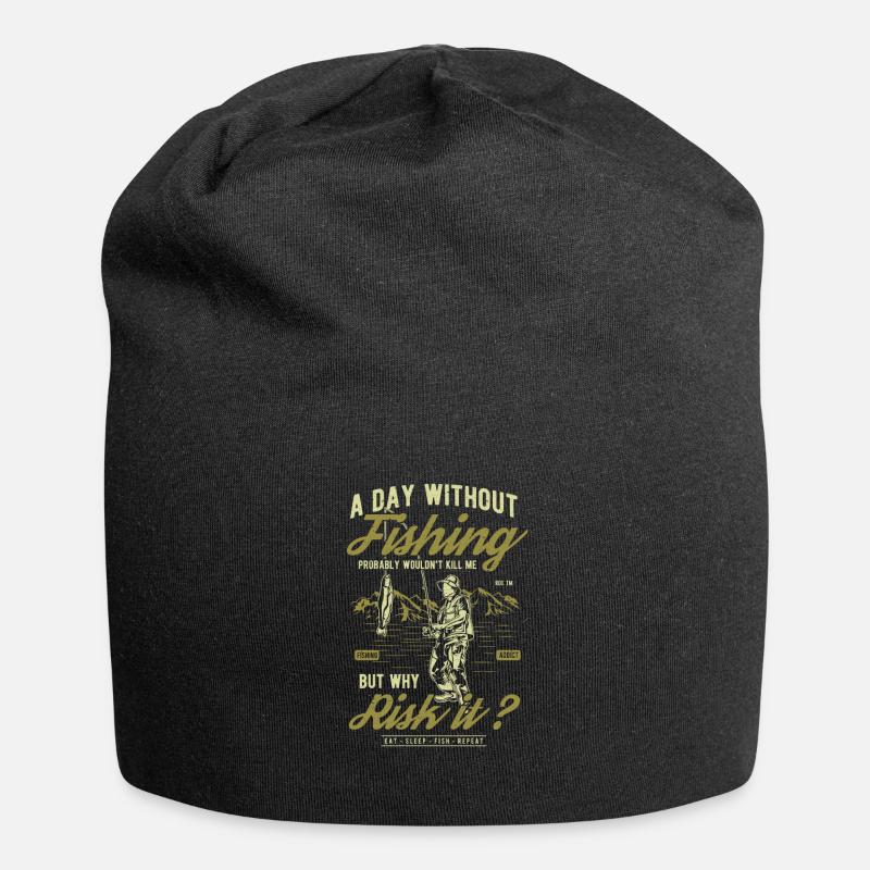 Pêche pêche cadeau pêche - Bonnet en jersey - noir