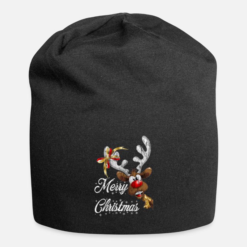 Rudolf Reindeer Noël - Bonnet en jersey - noir