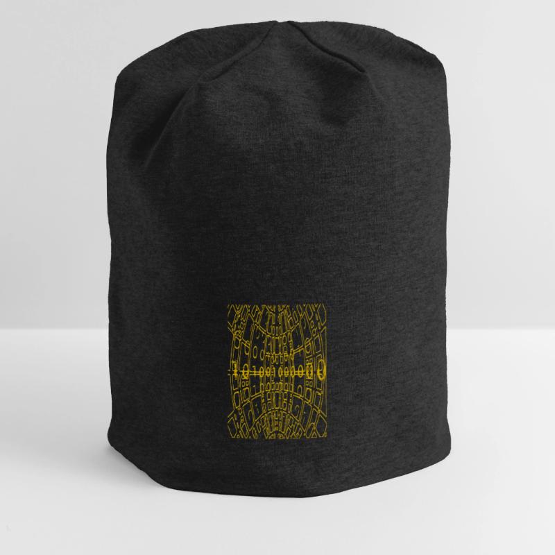 Binary Code Abstract (yellow) Jersey Beanie