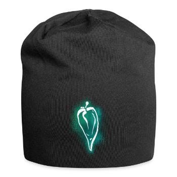 Schwarzlicht Neon Chili - Jersey-Beanie - Schwarz - Vorne