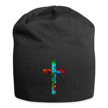 Croiser Jésus Dieu Religion crucifix coloré coloré - Bonnet en jersey - noir - Devant