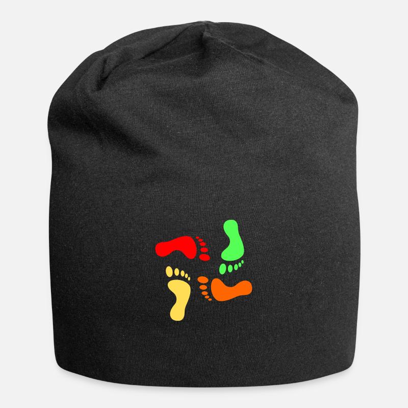 Fußspuren - Jersey-Beanie - Schwarz