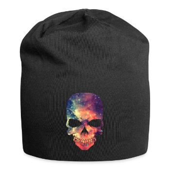 Universe - Space - Galaxy Skull - Jersey Beanie - black - Front