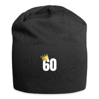 60 birthday gift number number crown king - Jersey Beanie - black - Front