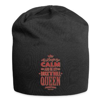 Restez calme et soyez ma reine du rock n roll - Bonnet en jersey - noir - Devant
