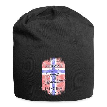 Norway Geiranger Fjord - Vintage Flag - Jersey Beanie - black - Front