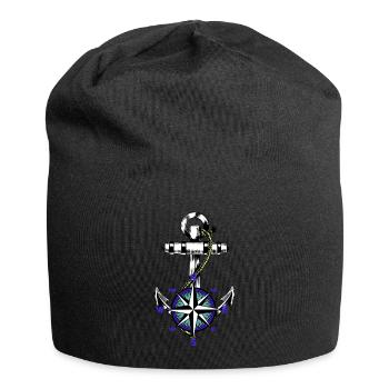 Anker Nautik Maritim Marin Compas Ahoi - Bonnet en jersey - noir - Devant