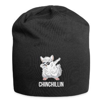 Tamponner Chinchillas Chinchillin cadeau pour rongeurs - Bonnet en jersey - noir - Devant