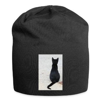 Chat Chat Chat Chat Chemise Cadeau - Bonnet en jersey - noir - Devant