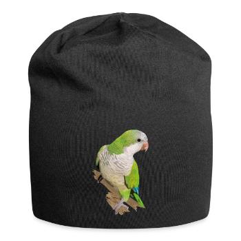 Argentinischer Sittich - Jersey-Beanie - Schwarz - Vorne