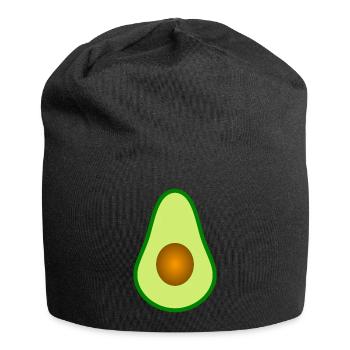 Avocado mit Kern Design zum personalisieren - Jersey-Beanie - Schwarz - Vorne