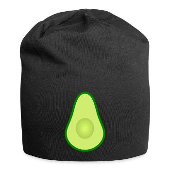 Avocado ohne Kern Design zum personalisieren - Jersey-Beanie - Schwarz - Vorne