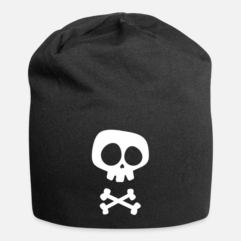 Skull and crossbones - Jersey Beanie - black