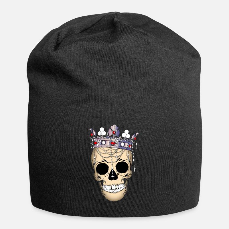 Crâne avec couronne - Bonnet en jersey - noir