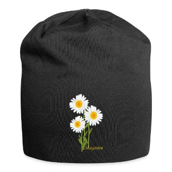 Marguerites, fleurs - Bonnet en jersey - noir - Devant