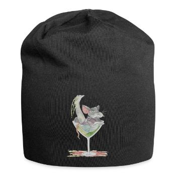 Ratfoodz' Rattini - Cocktail Rat in a Glass - Jersey Beanie - black - Front