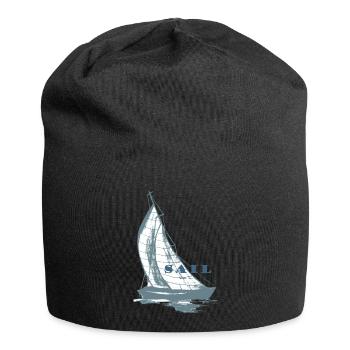 sailboat,sea,gift,maritim,cool,trend, - Jersey Beanie - black - Front