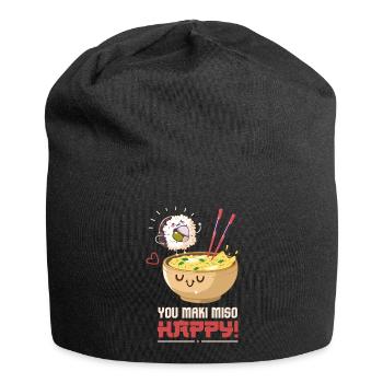 Sushi I You Maki Miso Happy I Japanese Food I Kawa - Jersey Beanie - black - Front