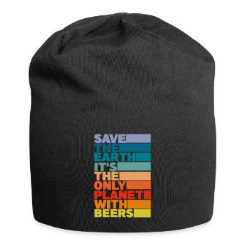 Rette die Erde, es ist der einzige Planet mit Bier - Jersey-Beanie - Schwarz - Vorne