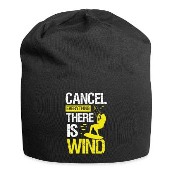Kitesurf Cancel Everything there is Wind - Jersey Beanie - black - Front