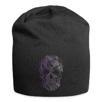skull purple gothic aesthetic wave low poly - Jersey Beanie - black - Front