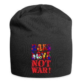 PEACE Message - MAKE LOVE NOT WAR 3 - Jersey Beanie - black - Front
