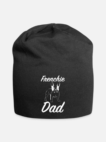 Frenchie Dad | Französische Bulldogge, Hund, Tier - Jersey-Beanie - Schwarz