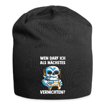 Gaming Skelett am Vernichten - Computer - Jersey-Beanie - Schwarz - Vorne