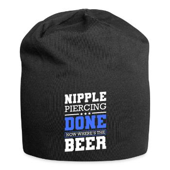 Piercer Schmuck Humor - Jersey-Beanie - Schwarz - Vorne