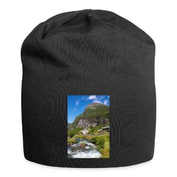 Vue panoramique de Geiranger depuis Storseterfossen - Bonnet en jersey - noir - Devant
