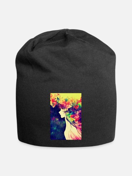 Flower power - Jersey Beanie - black