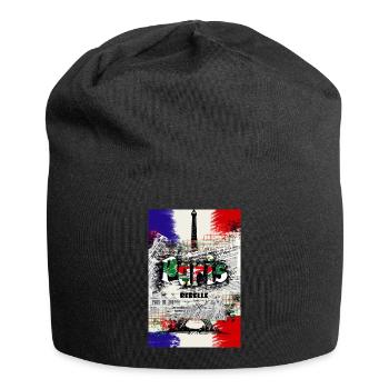 Paris Rebelle Kunst - Jersey-Beanie - Schwarz - Vorne