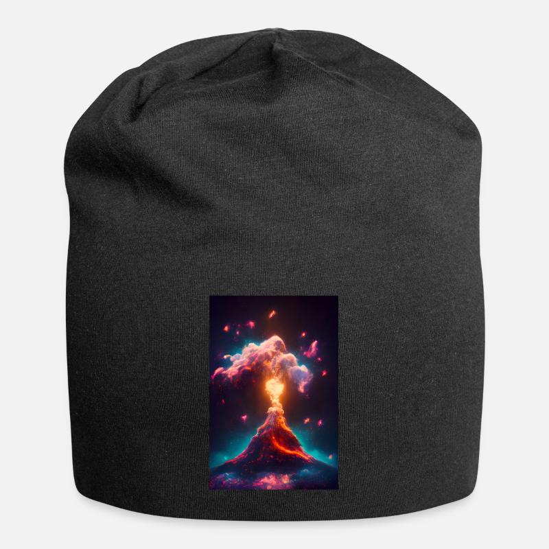 Ausbrechender Nebula Vulkan - Jersey-Beanie - Schwarz