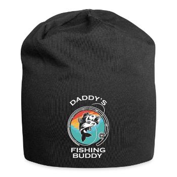 Fishing Angler Fishing Rod - Jersey Beanie - black - Front