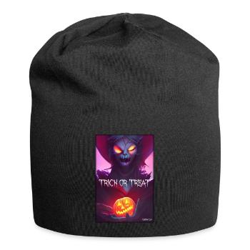 Halloween Hexe Zombie Monster Kürbis Süßes Saures - Jersey-Beanie - Schwarz - Vorne