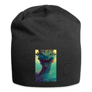 Dragon Water Monster Sea Lake - Jersey Beanie - black - Front