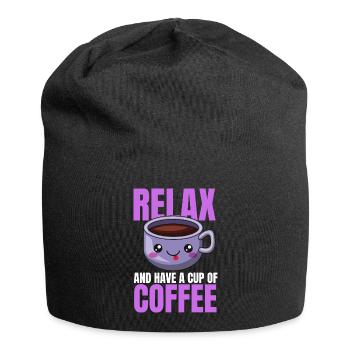 Entspannung Kaffee Design - Jersey-Beanie - Schwarz - Vorne