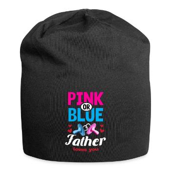 Pink or Blue Father Loves You Gender Reveal Party - Jersey Beanie - black - Front