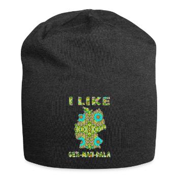 I like (love) Ger-Man-Dala /Mandala English Map - Jersey Beanie - charcoal grey - Front