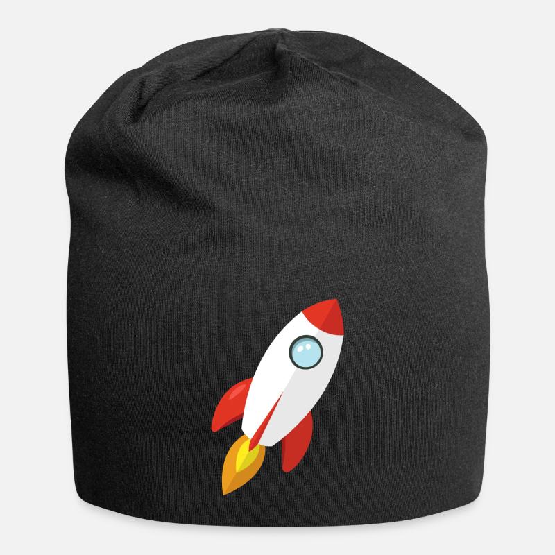 Rakete - Jersey-Beanie - Schwarz