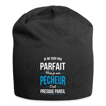 Je ne suis pas parfait mais je suis pêcheur - Bonnet en jersey - noir - Devant