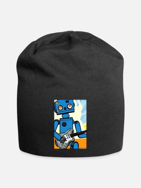 Robot Guitare Guitariste Future Music Comic - Bonnet en jersey - noir