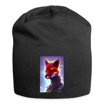 Fox Wildlife Cyber Neon Punk Future Sci-Fi - Bonnet en jersey - noir - Devant