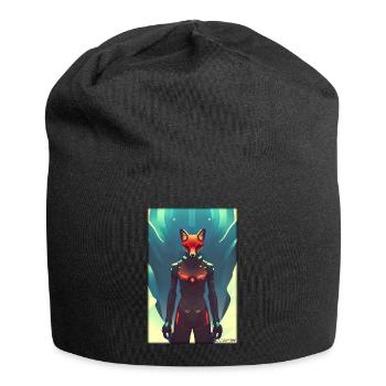 Fox Wildlife Cyber Neon Punk Future Sci-Fi - Bonnet en jersey - noir - Devant