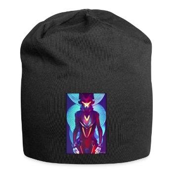 Fox Wildlife Cyber Neon Punk Future Sci-Fi - Bonnet en jersey - noir - Devant