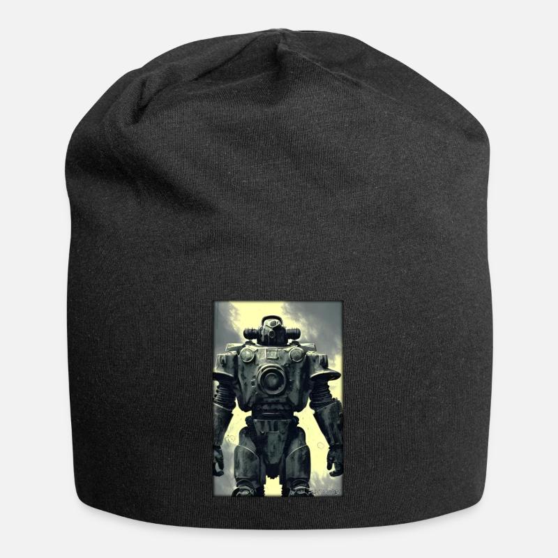 Kampfbot Roboter Supersoldat Maschine Krieger - Jersey-Beanie - Schwarz