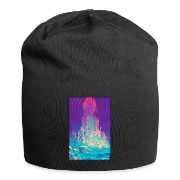 Schloss Burg Festung Architektur Landschaft - Jersey-Beanie - Schwarz - Vorne